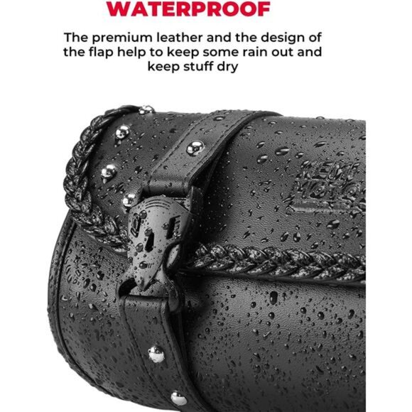 Motorcycle Tool Bag, Motorcycle Fork Bag PU Leather Universal Saddlebag - Picture 2 of 7